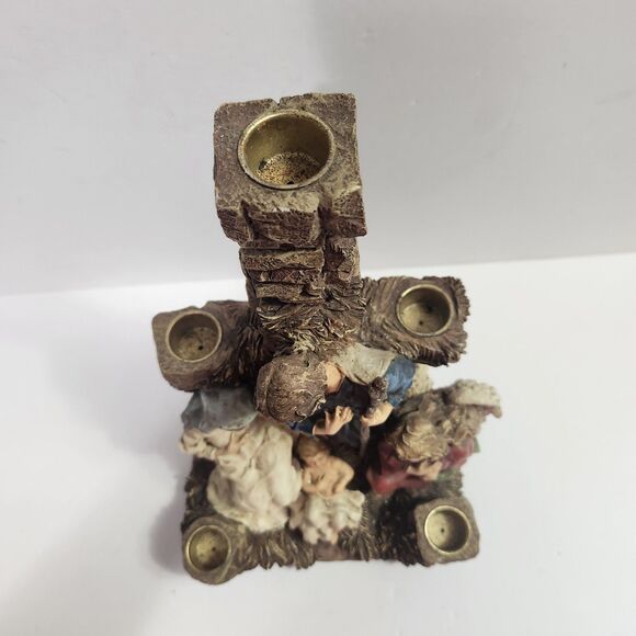 Nativity 5 Candle Holder Christmas Centerpiece Decor Manger Scene Resin - Picture 5 of 9